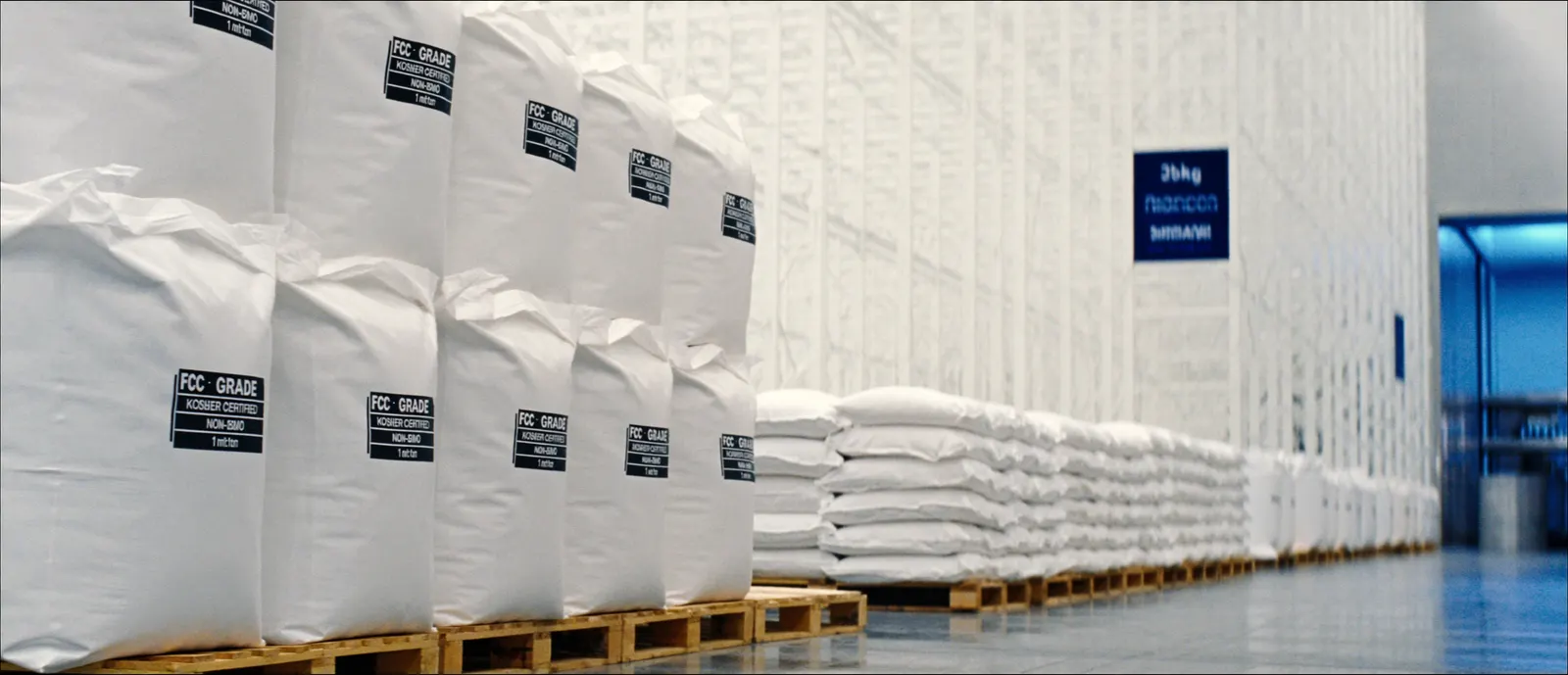 Steel drums of bulk chemistry staged for shipment